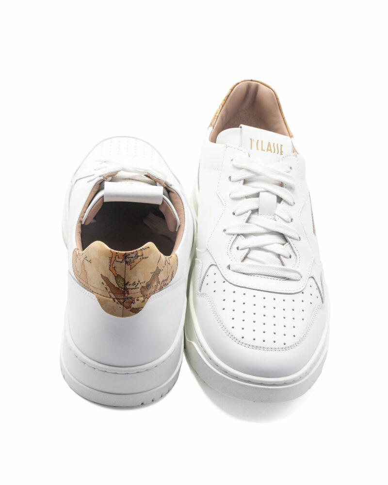 Sneakers Prima Classe pelle liscia con dettaglio Geo