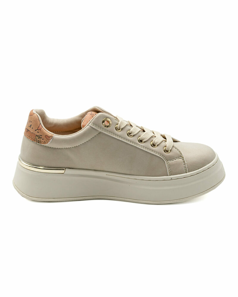 Sneakers Prima Classe beige logo lettering stilizzato - immagine 2