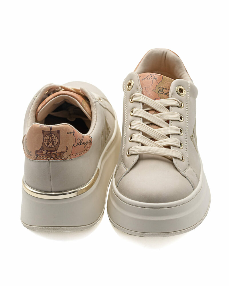 Sneakers Prima Classe beige logo lettering stilizzato - immagine 3