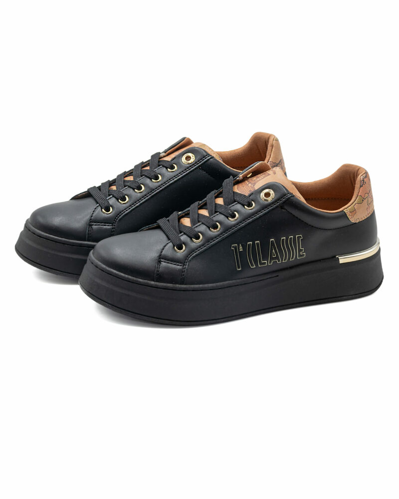 Sneakers Prima Classe nere logo lettering stilizzato - immagine 4