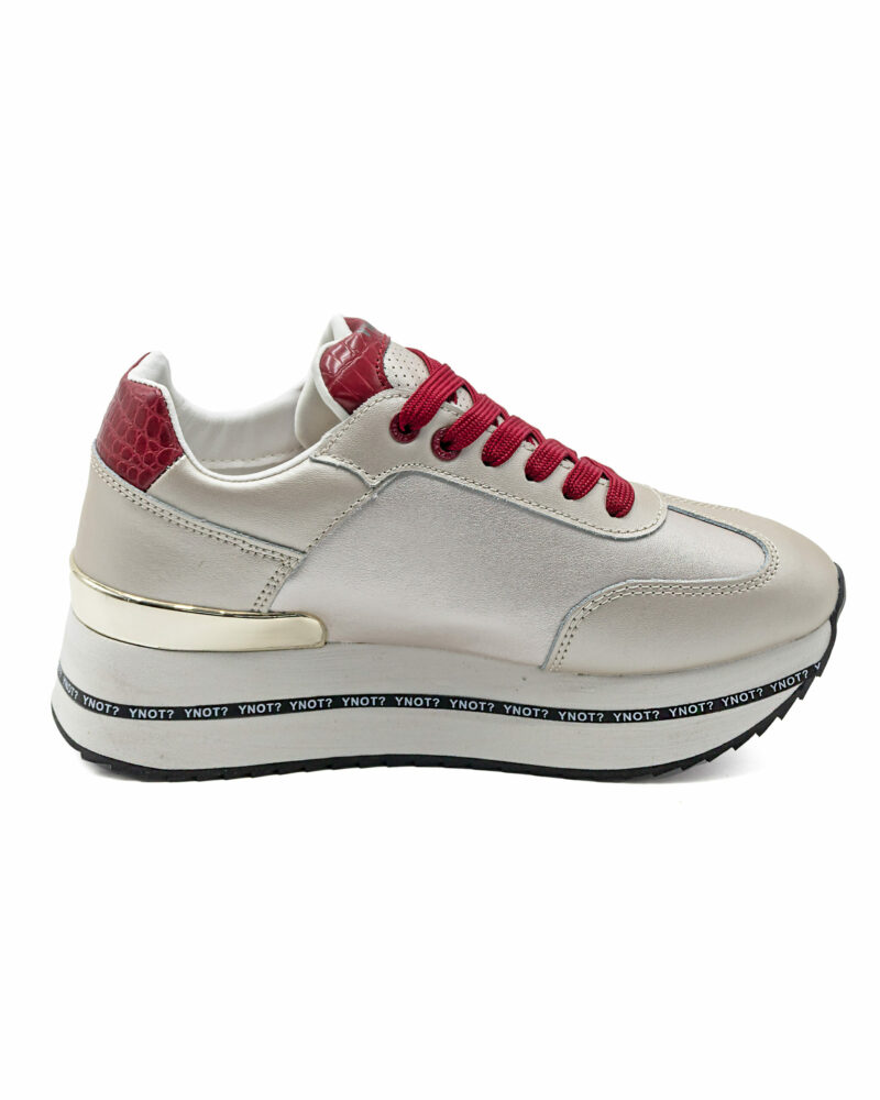 Sneakers runner Ynot platform con lacci e retro a contrasto colore - immagine 2