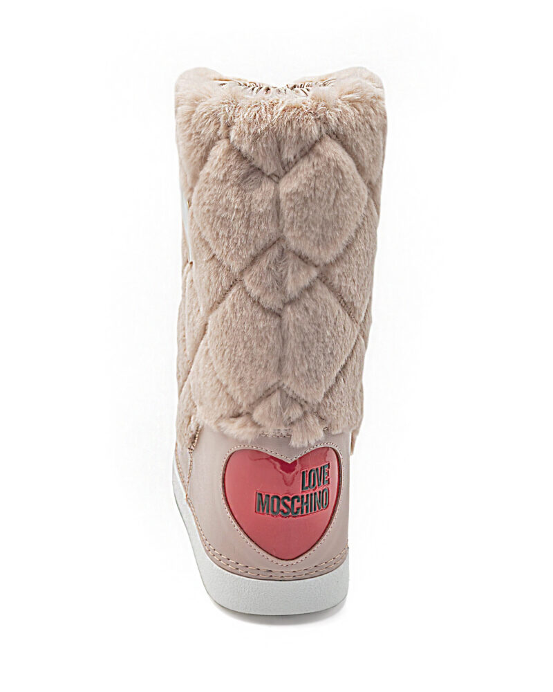 Stivaletti da neve alti Love Moschino in pelliccia trapuntata - immagine 3