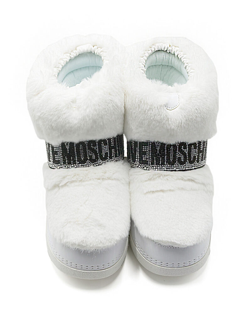 Stivaletti da neve bassi Love Moschino con maxi logo strass - immagine 4